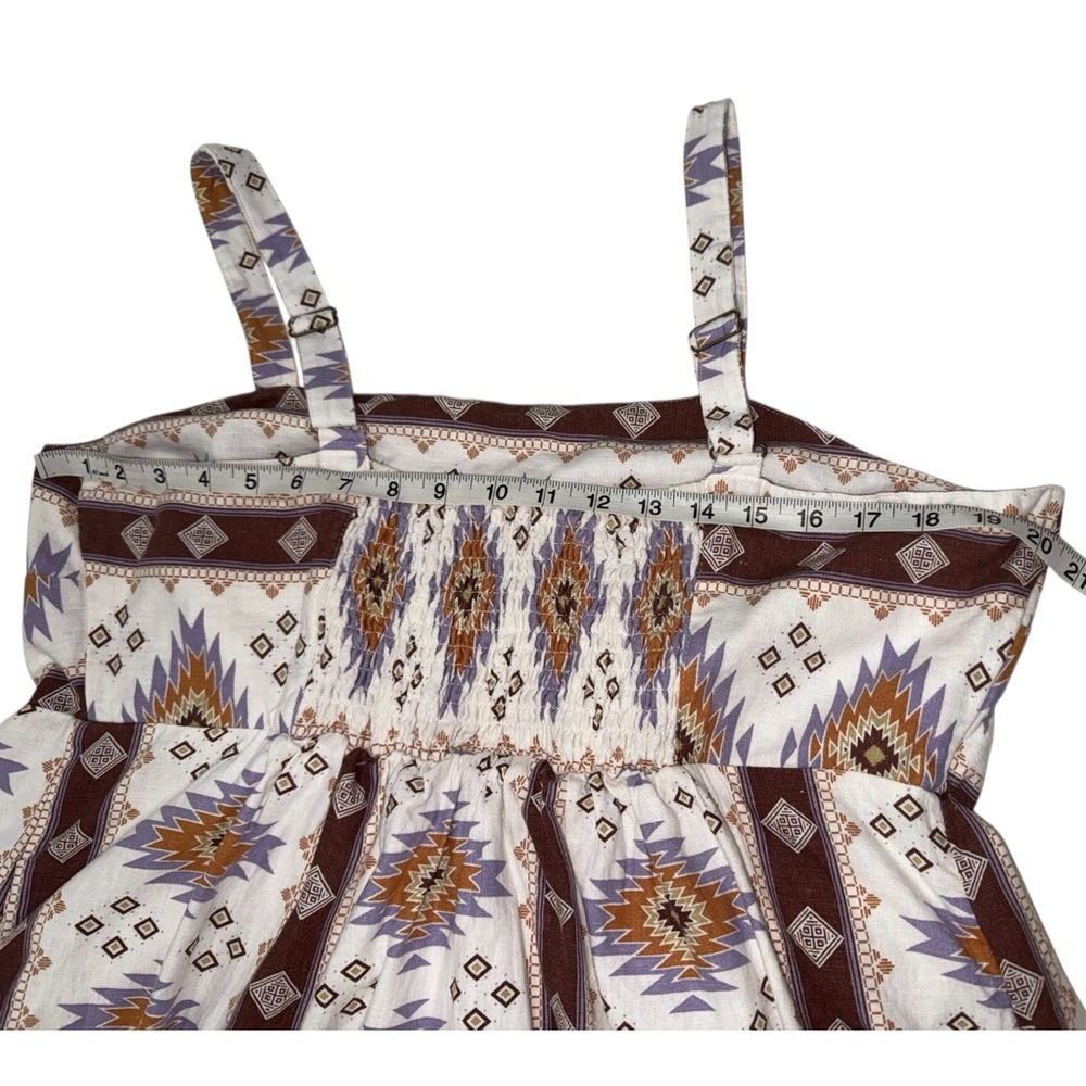 NWOT Sonoma Boho Aztec Midi Dress - w/Pockets, Adjustable Straps, Empire Waist - Picture 4 of 14